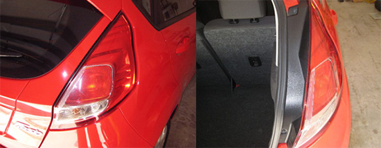 Ford Fiesta VI Самостоятельная замена ламп задних фонарей
